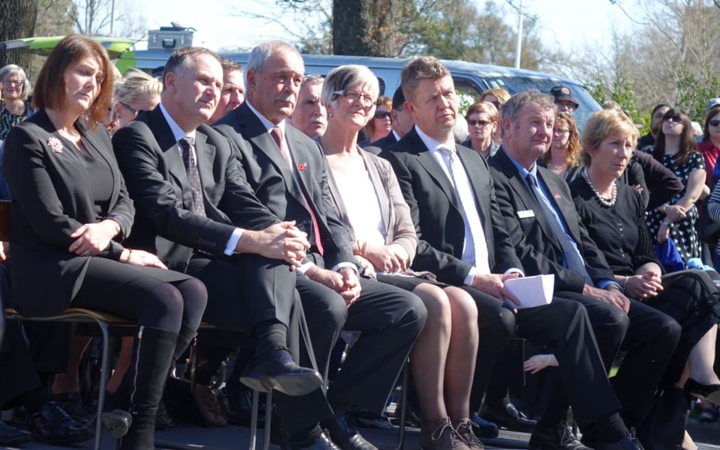 Mourners at the Ashburton memorial service, including Prime Minister John Key and Labour party leader David Cunliffe.