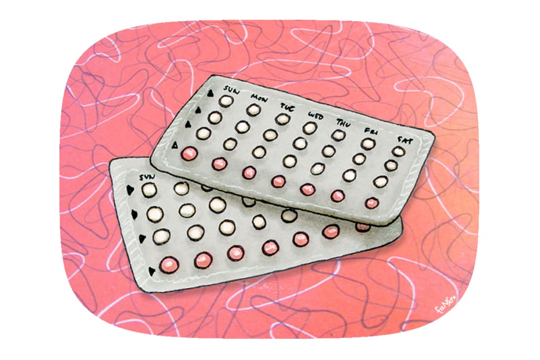 Contraceptive pill tablets.