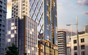 An artist's impression of the planned 52-storey on Auckland's Custom Street.
