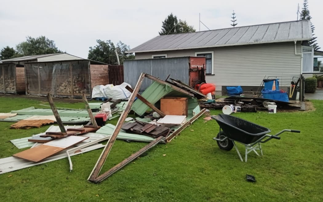 The tornado damaged the Top 10 Holiday Park in Levin on 8 April 2025.