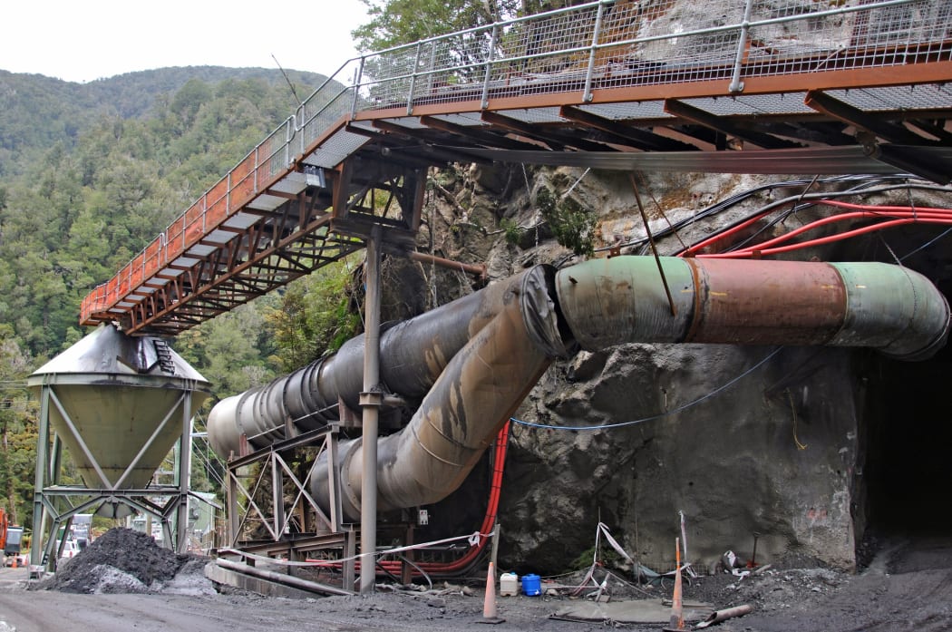 The entrance of the Pike River coal mine where 29 men were killed by an explosion.