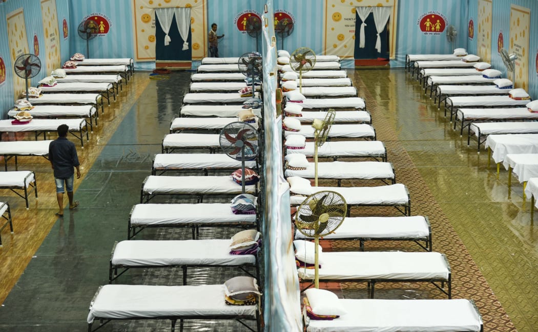 A makeshift quarantine facility being prepared in Assam, India, 31 March, 2020.
