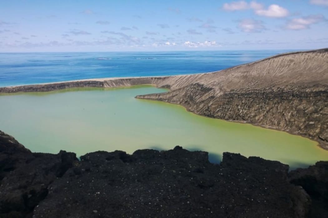 The volcanic island is covered with deep channels that are unstable to walk on.