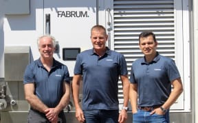 Fabrum founders, technical director, Hugh-Reynolds, and Chairman Christopher Boyle with CEO Dr OjasMahapatra.