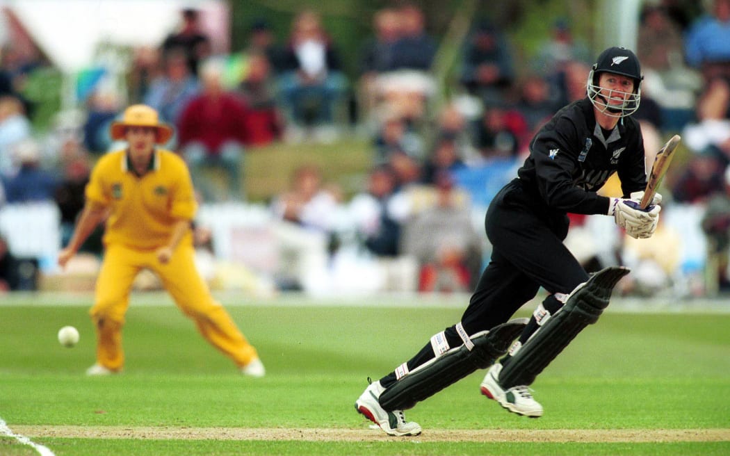 Clare Nicholson on the way to another run - New Zealand v Australia in the final of the Womens Cricket World Cup 2000 played at Bert Sutcliffe Oval, Lincoln, New Zealand 23 December 2000. NZ women won by 4 runs. Photo: Sandra Teddy/Photosport.co.nz