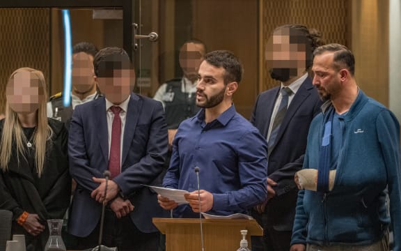 Mustafa Boztas - victim impact statement. 

PHOTO: JOHN KIRK-ANDERSON 

Sentencing for Brenton Tarrant on 51 murder, 40 attempted murder and one terrorism charge.
