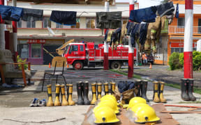 Drying day at the Rakiraki fire station in Fiji