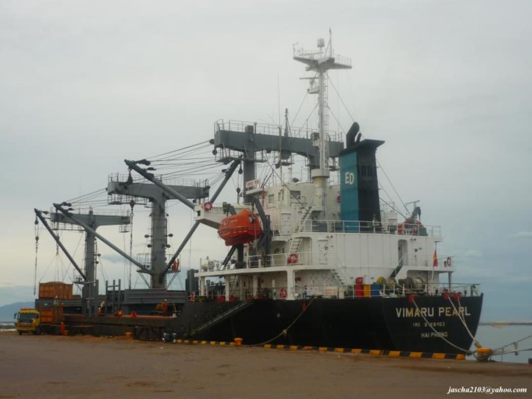 A crew member aboard the MV Vimaru Pearl has tested positive for Covid-19 in the Solomon Islands. July 2021.