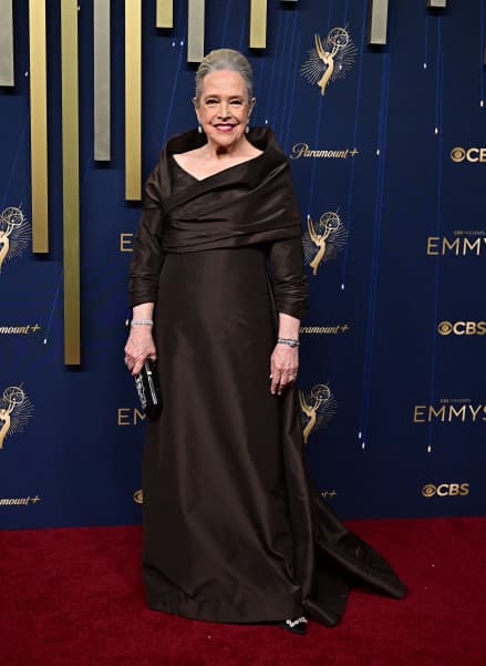 US actress Kathy Bates arrives for the 77th Primetime Emmy Awards at the Peacock Theatre at LA Live in Los Angeles on September 14, 2025. (Photo by Frederic J. Brown / AFP) / RESTRICTED TO EDITORIAL USE