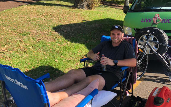 Matt Fenn recovering after his 654 km effort.