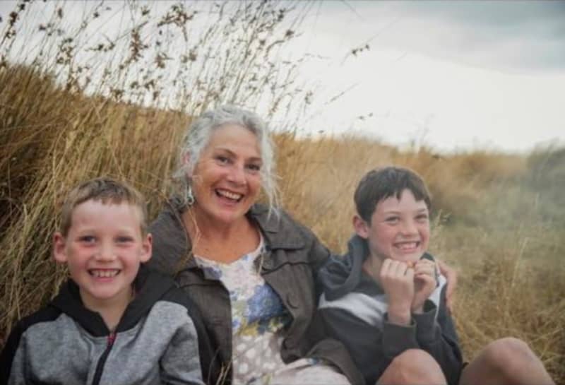 Cora Torr with two of her grandchildren.