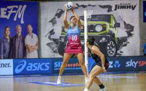 Steel's Te Huinga Selby-Rickit during the 2020 ANZ Premiership Netball.
