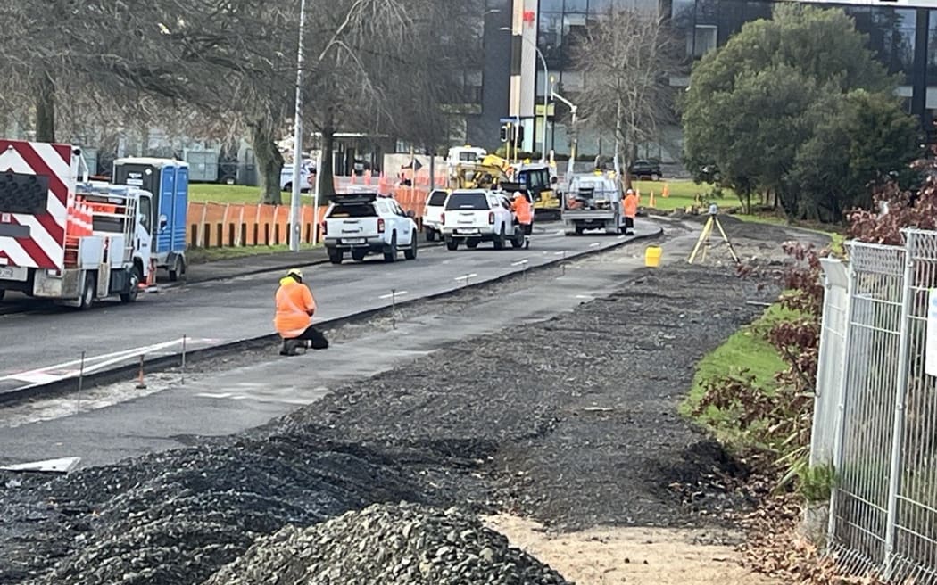 The works on the eastern section of Bryce St in Hamilton have temporarily closed the city street.