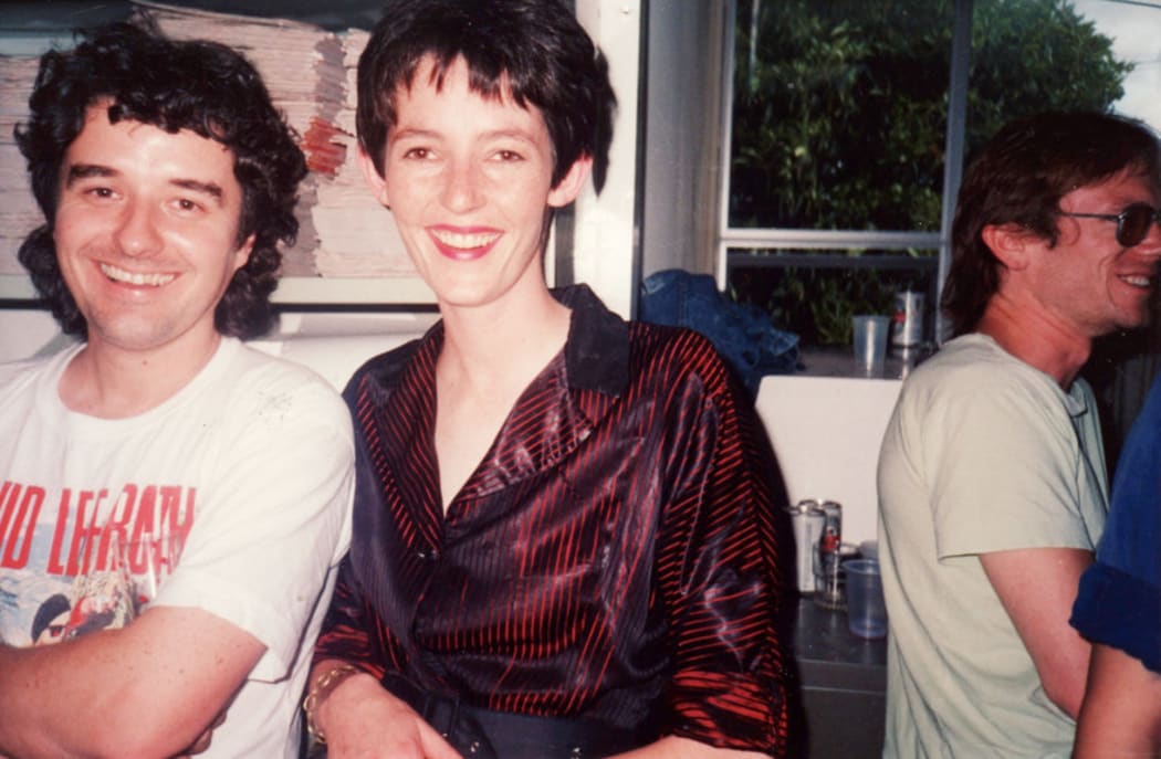 Young Murray Cammick with RipItUp writer Angela Jonasson and design assistant Yoh