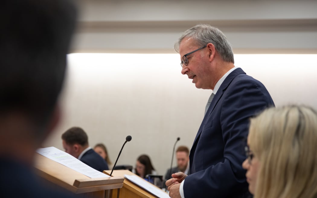 Barrister Hamish Evans in court representing Podmore's father, Phil, and brother, Mitchell.