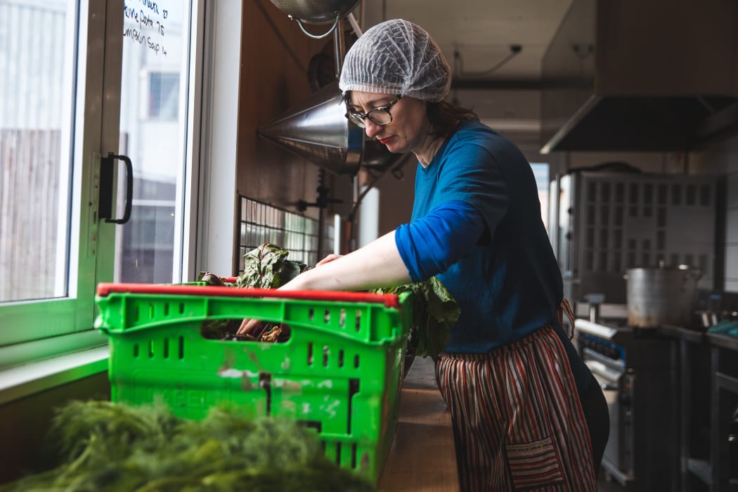 The produce from the micro-farms is turned into hundreds of meals a week to feed local schoolchildren and others in need