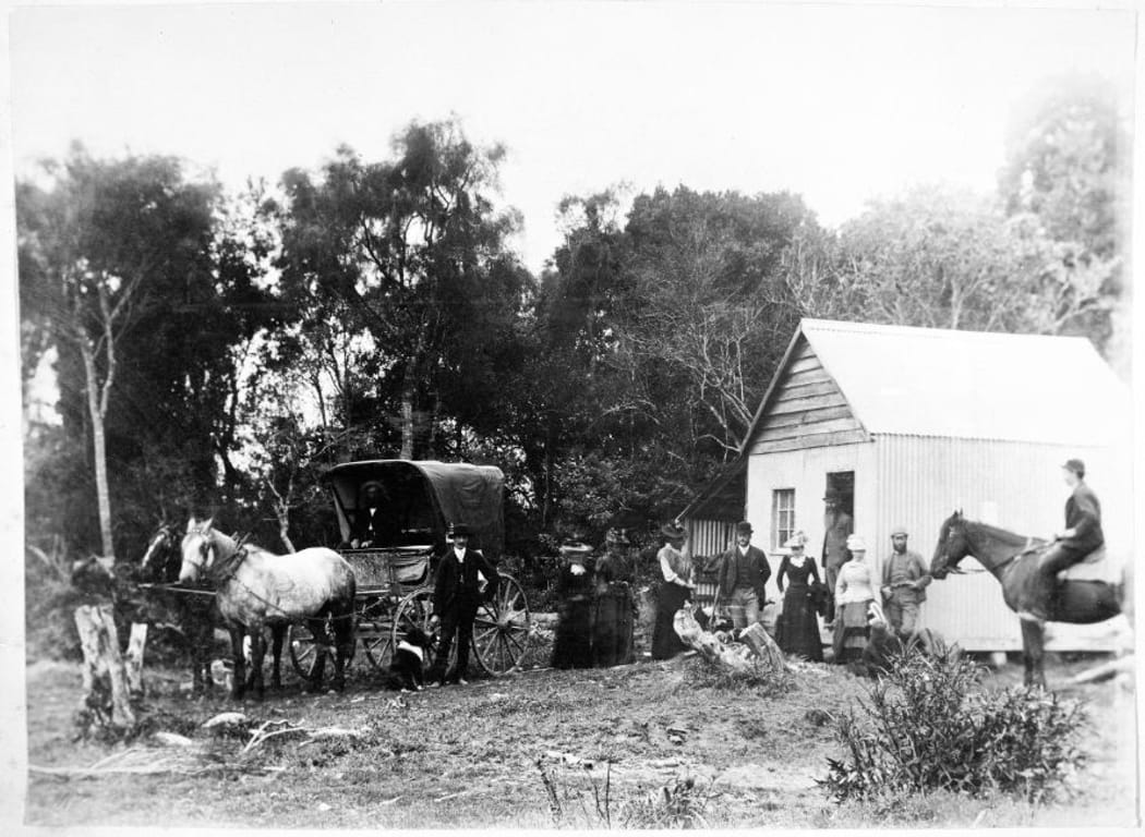 Women vote at their first election, Tahakopa. (1893) (Permission of the Alexander Turnbull Library, Wellington, New Zealand, must be obtained before any re-use of this image.)