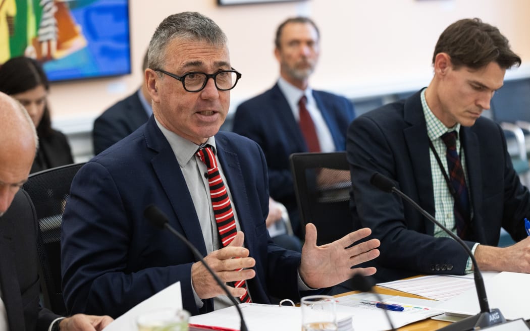 Duncan Webb, Minister of Commerce and Consumer Affairs, answers questions during the Estimates Hearings 2023.