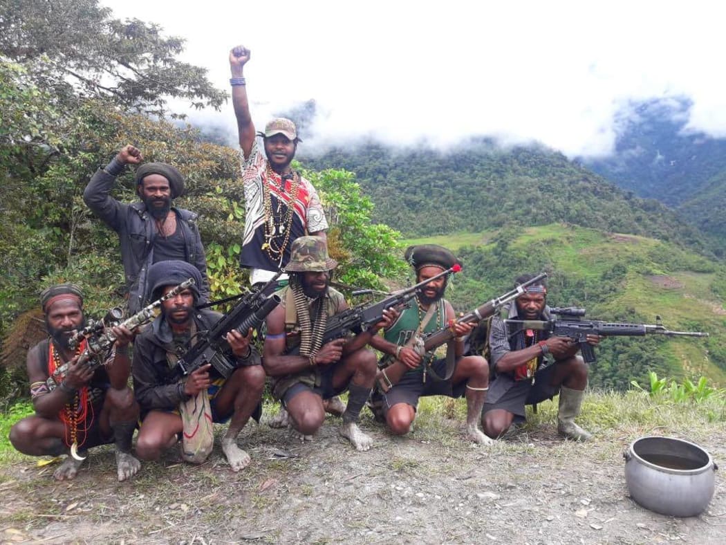 West Papua Liberation Army unit, led by Egianus Kogoya. Derakma, Nduga regency, Papua. March 2019