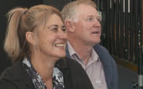 Kerri Gowler's parents Dianne and Brent watched her win gold from the Cloud on Auckland's waterfront
