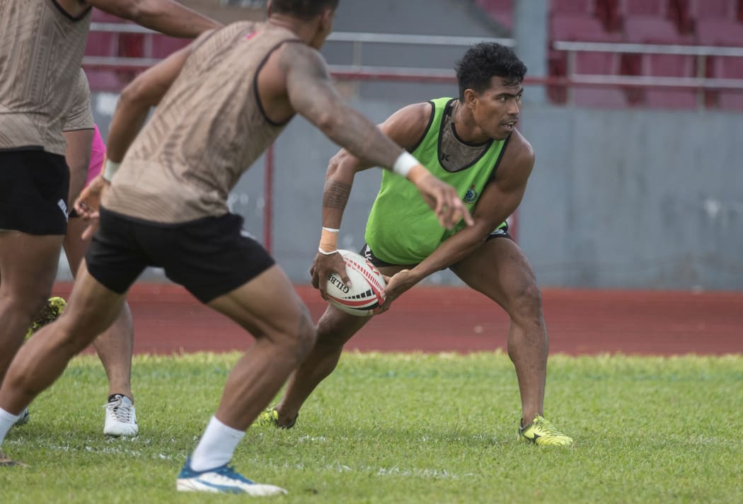 Murphy Paulo during a Samoa sevens training session in Apia last week.