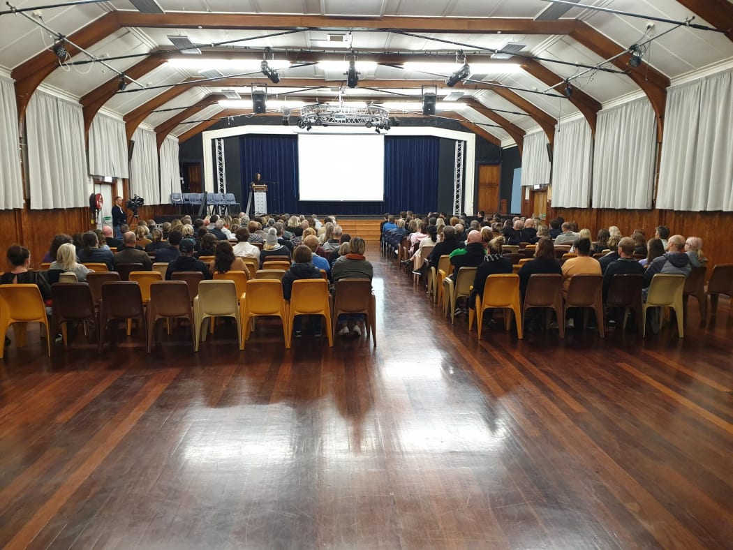 About 160 people attended the meeting at the school last night to hear from Ministry of Education and school staff.