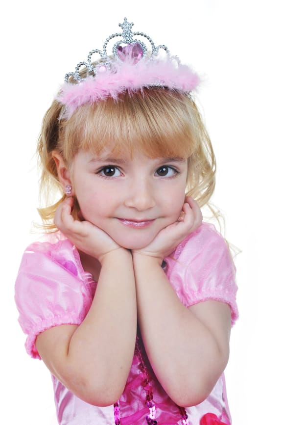 13497329 - little girl dressed as princess in pink with tiara