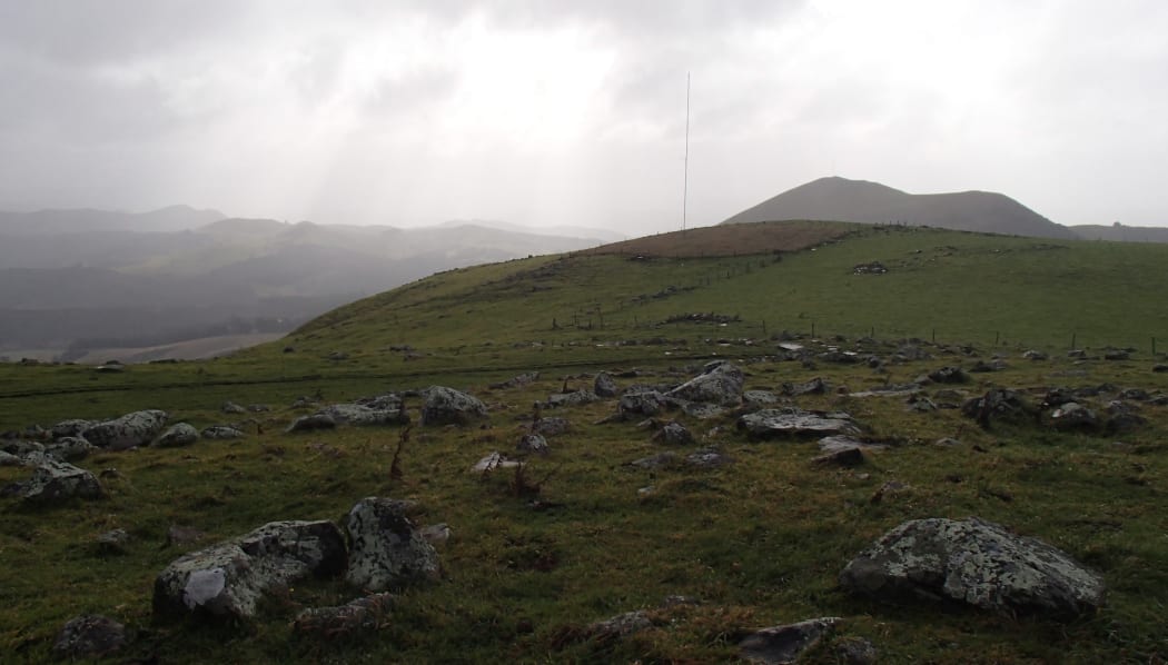 The 30-metre testing tower visible in the middle distance is on the site for one of the proposed wind turbines. The Blueskin Energy Project has been measuring wind speeds at the site since May 2011 to be sure that the wind supply is enough to generate good amounts of power.