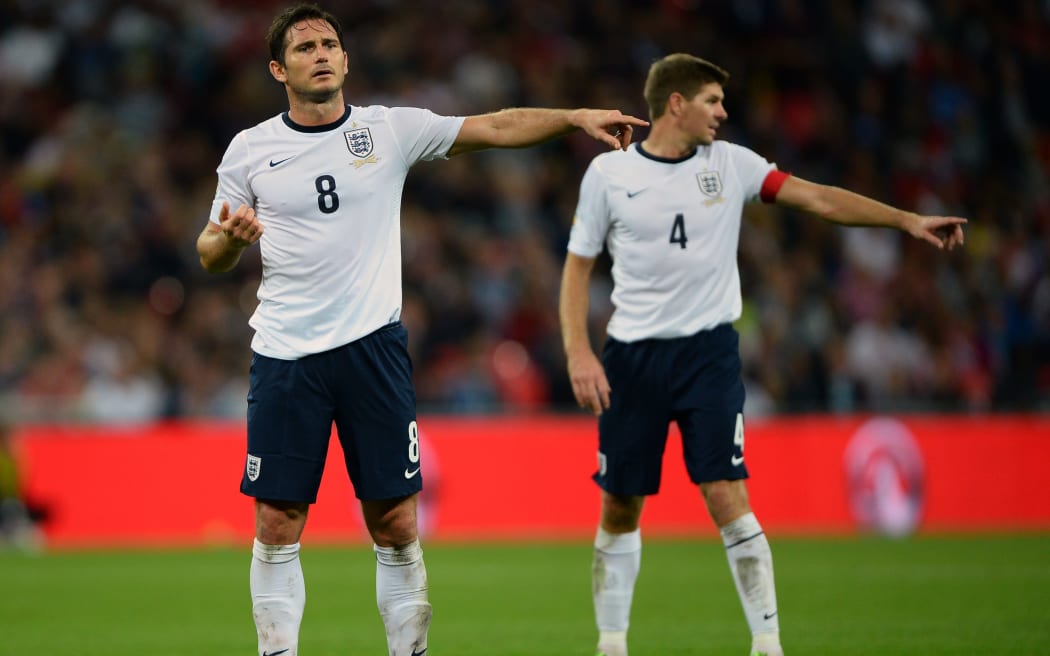 England footballers Frank Lampard and Steven Gerrard.