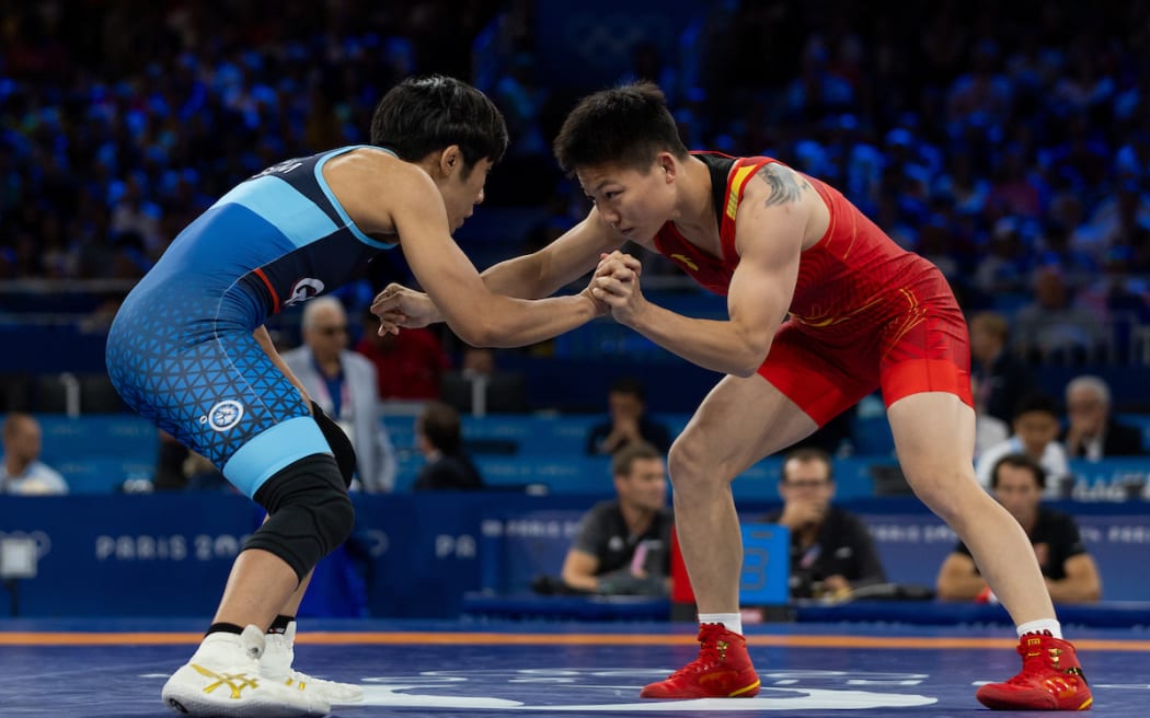 Mia Lahnee Ramos AQUINO of Team Guam in the Wrestling at the Olympic Games at Champ de Mars France on August 7th 2024, (Image by Casey Sims/ONOC Communications)