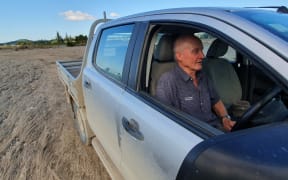 Farmer Tim Cullwick takes an off-road detour to get past debris and blockages, post Cyclone Gabrielle