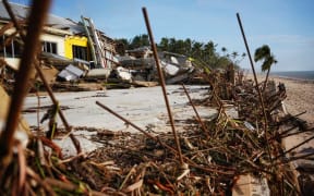 Ruins at Vakaloa Resort after TC Harold.