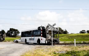 Forty one people were on board the bus when it collided with a train.
