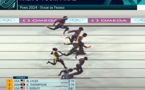 Noah Lyles won by 0.005 seconds from Jamaica's Kishane Thompson in a personal best 9.79 seconds.