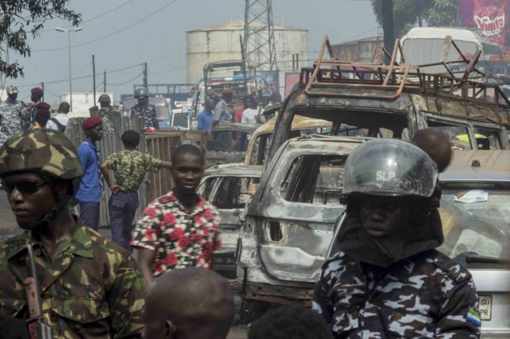 FREETOWN, SIERRA LEONE - NOVEMBER 6: A view of the blast site after a fuel tanker exploded and killed at least 98 people in Wellington district of Freetown, Sierra Leone on November 6, 2021.