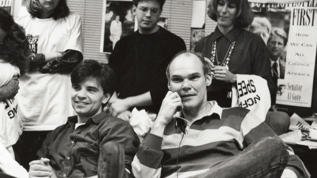Still from the 1993 documentary, The War Room