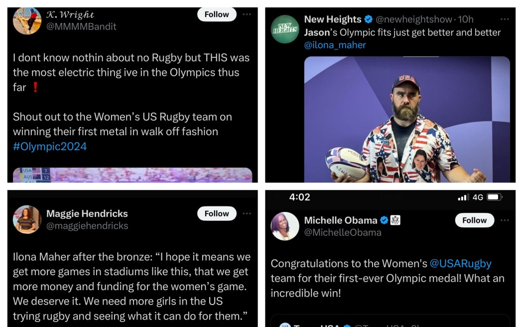 Social media reaction to the US bronze medal in Rugby Sevens.