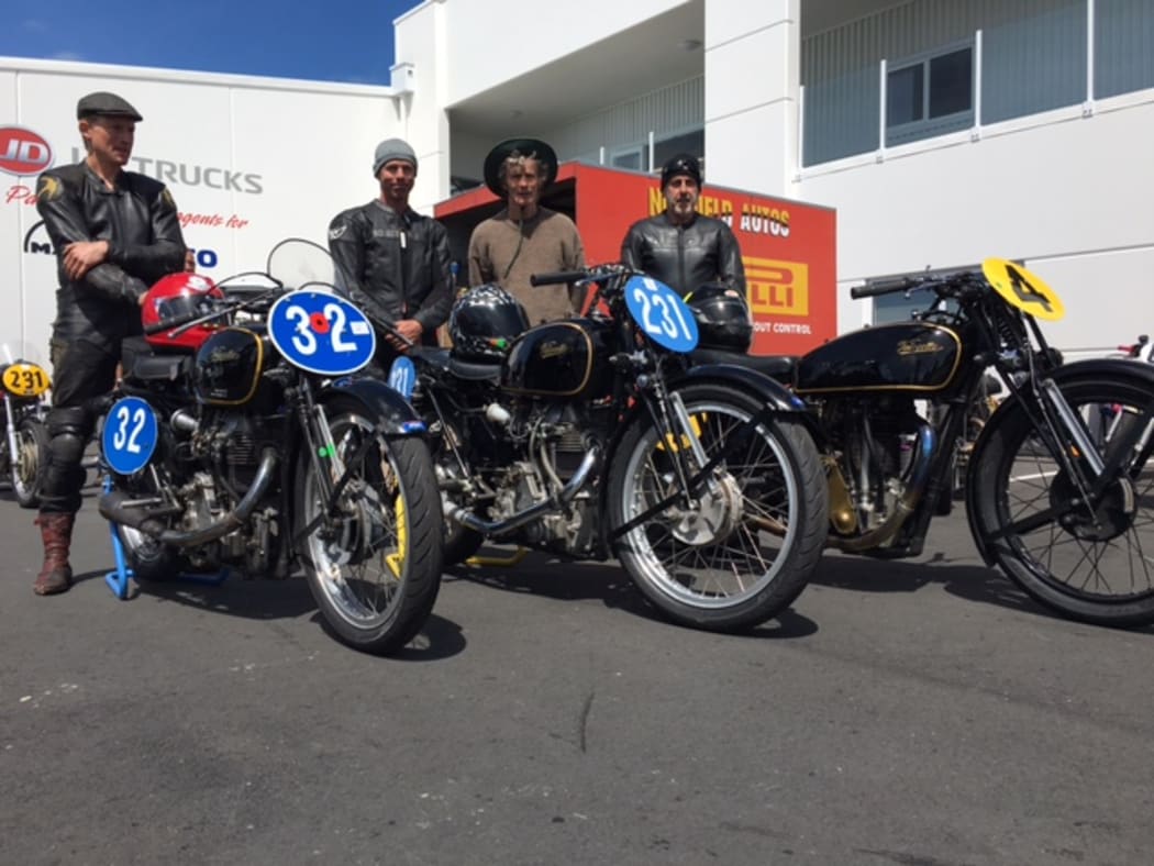Winners, from left to right: Chris Swallow (first), Craig Smith (second), Nick Thomson, who prepares the machines and Bill Biber (third)