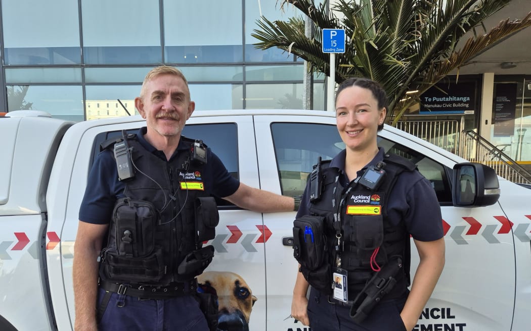 Animal management officers Ginny Mason and Kevin Gregor.