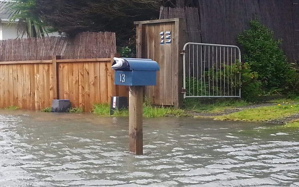 Flooding at Himatangi Beach.