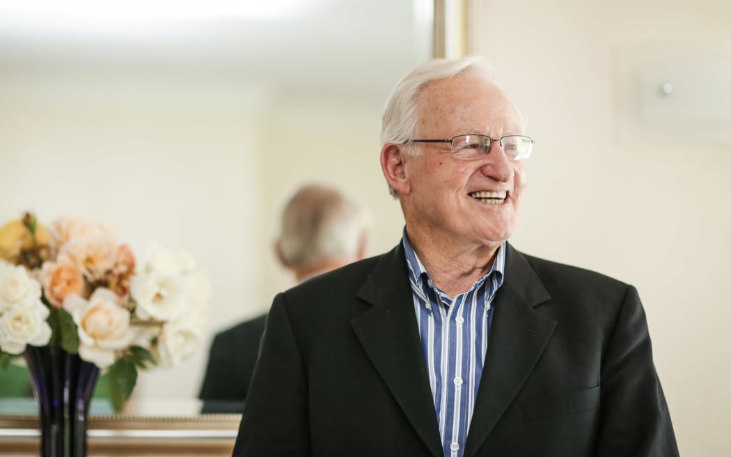 A portrait of Jim Bolger at his home in Waikanae in 2016