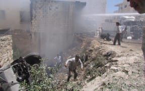 Maarat Al-Numan has also been damaged by air strikes by government forces with this picture taken on 15 May 2014.