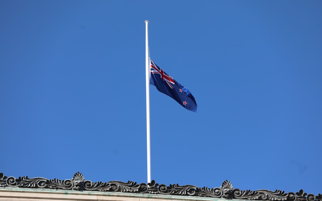 Auckland war memorial museum flags half mast