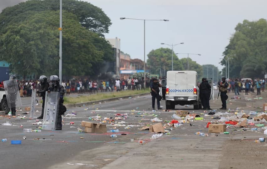 Local police outnumbered by protestors