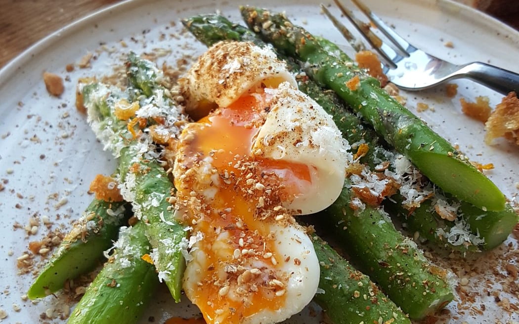 Asparagus Crunchy Sourdough Crumbs, Julie Biuso