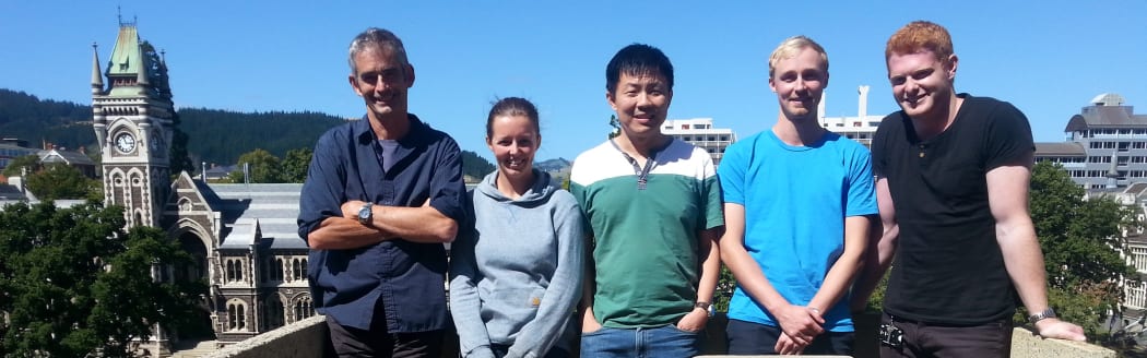A photo of Parry Guilford, Bryony Telford, Augustine Chen, Henry Beetham, and Andrew Single