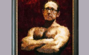 Whanganui artist Mark Rayner's Wallace Art Award-nominated rug depiction of Labour leader Andrew Little.