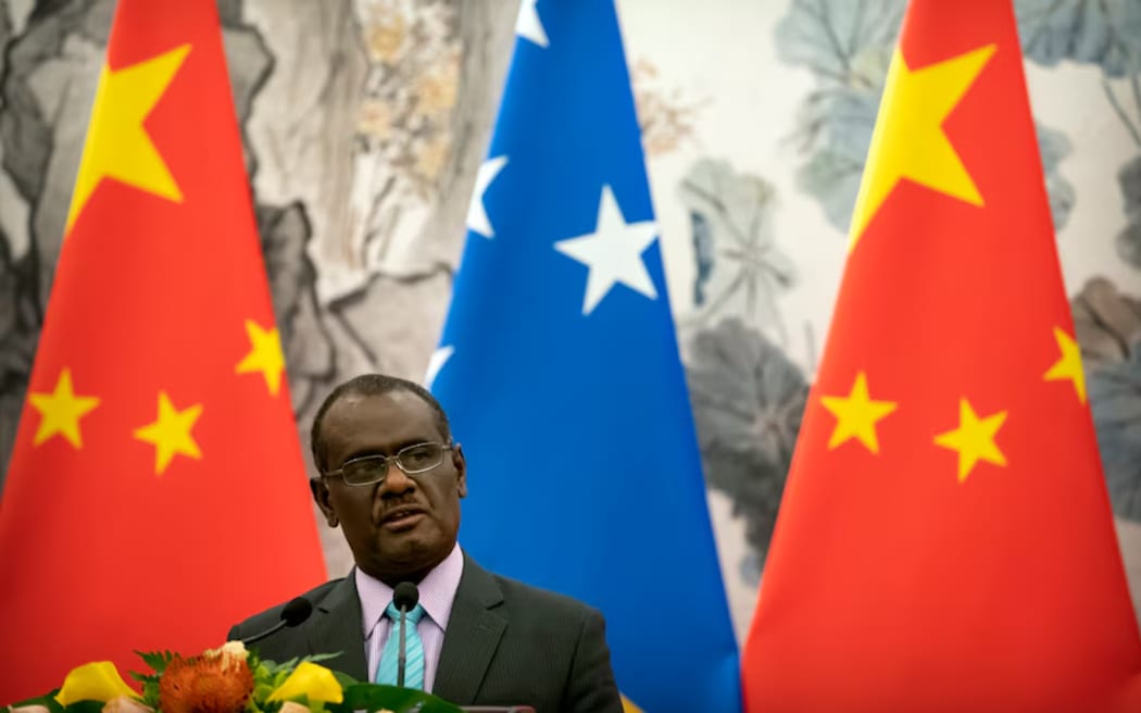 Solomon Islands Prime Minister Jeremiah Manele is balancing ties with China. (AP: Mark Schiefelbein)