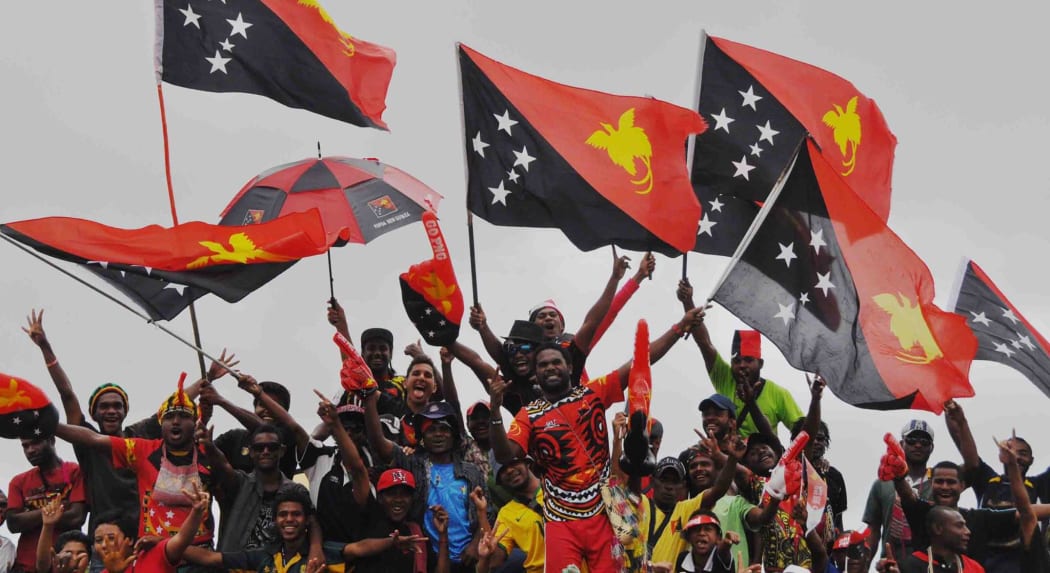 Papua New Guinea supporters at the Pacific Games