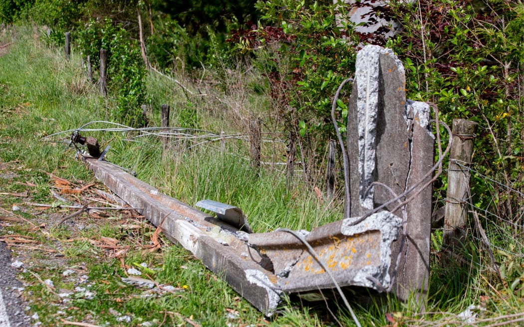 Power lines down in Riversdale in Wairarapa